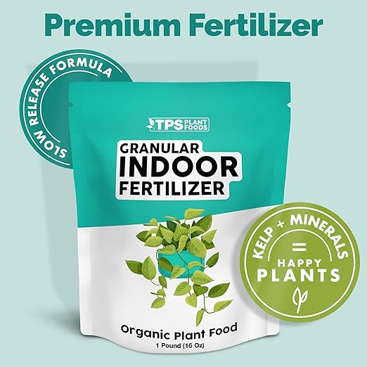 TPS NUTRIENTS Organic Indoor Plant Food, Slow Release Dry Granular Fertilizer for Indoor Houseplants (6 Ounces)