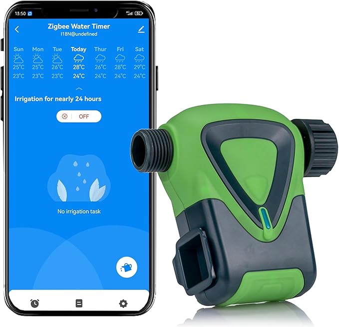 Smart Water Timer: Zigbee Sprinkler Timer, Wireless Watering System Valve, App & Voice Control, Weather-Based Automatic Rain Delay, Tuya Zigbee Hub Required, Watering Timer for Garden Hose