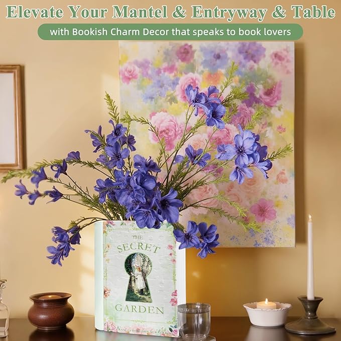 MYLARREN 3D Puzzle Vase for Adults Kids, 120 Pcs Puzzle Book Vase for Flowers, Arts and Crafts for Kids 4-6, Adults, Girls, Cute Unique Vases for Book Shelf Decor, Books Lover Gifts for Women(Secret)