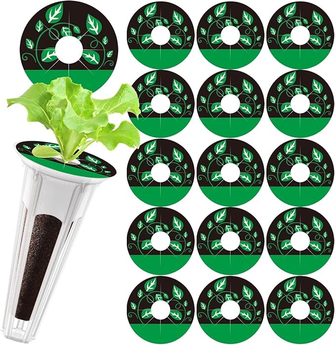 150Pcs Seed Pod Labels Stickers, PVC Hydroponics Growing System Grow Baskets Round Peel Labels for Plant Germination Growth Recording (41mm)
