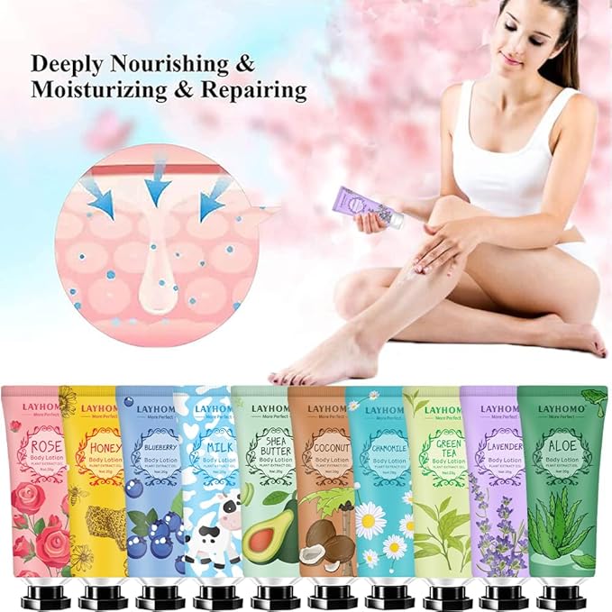 20 Pack Mini Body Lotion Gift Bulk for Dry Skin,Travel Size Small Body Cream With Shea Butter Natural Fragrance Moisturizing Body Lotion for Women Men,Valentines Day Gifts for Her Thank You Gift