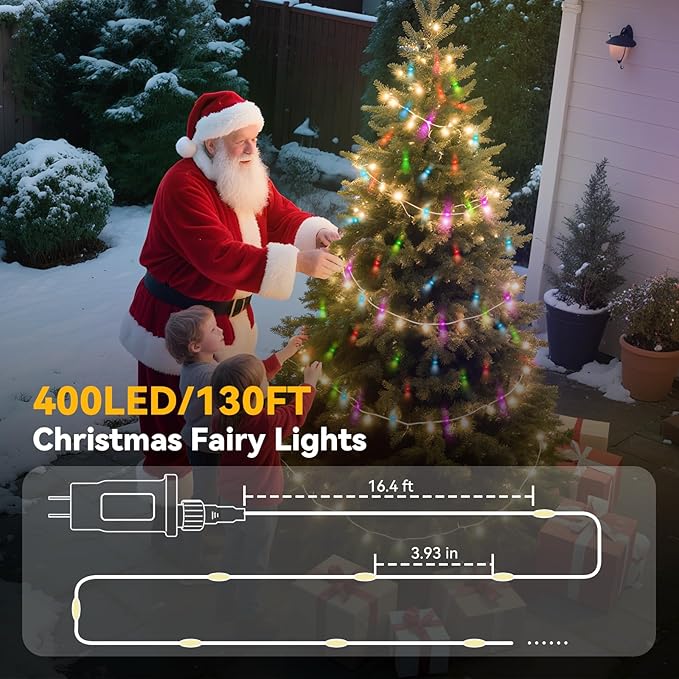 LitHome 400LED 130FT Christmas Led Fairy Lights with Remote, Color Changing Easter Fairy Lights Plug in, 9 Modes Led String Lights for Indoor, Pastel Fairy String Lights Home Bedroom Dorm Party Decor