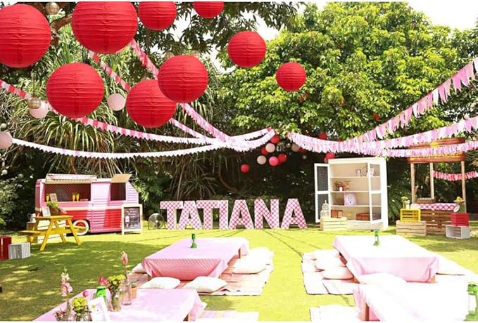 BEISHIDA Red Round Paper Lanterns Decorative Hanging Asia Chinese Japanese Paper Lanterns Lamp for Birthday Wedding Baby Shower Valentine's Day Anniversary Christmas Home Party Decoration(10 Packs)