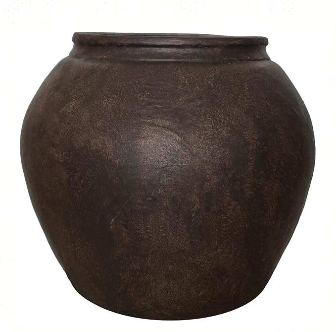 Haispring 12" H x 14" Dia Fiberstone Vintage Style Planter with Drainage Hole, Indoor/Outdoor Large Plant Pot for Home Patio Garden, Ideal for Artificial Tree/Plants