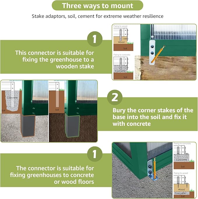 6x8 Ft Greenhouses for Outdoors, UV-Coated Polycarbonate Panels and Aluminium Green Houses for Outside, Outdoor Greenhouse with Roof Vent, Invernaderos para Plantas Exterior, Walk-in Greenhouse Kit