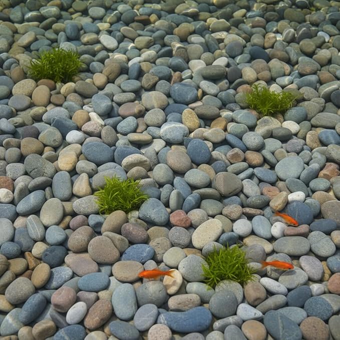 FAHAXIKI Decorative Natural River Rocks 20 LBS - 1-2 Inch Mexican Beach Pebbles for Landscaping, Garden, Walkways, Plant & Outdoor Decor