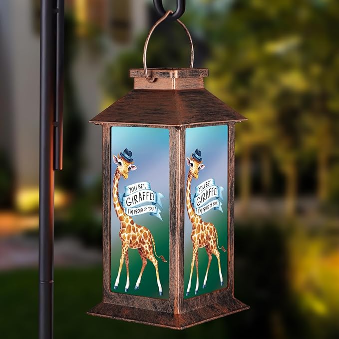 Solar Lanterns for Garden Decor,Waterproof Design Ideal Birthday Gifts for Women, Mom, and Grandma Solar LED Hanging Lights for Yard, Patio, Lawn, and Porch(Giraffes)