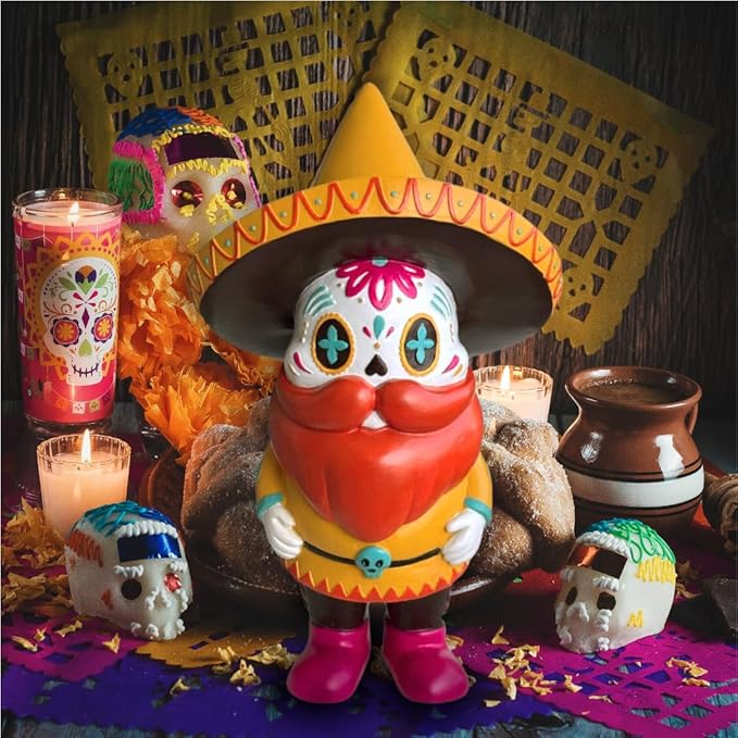 El Katrin Day of The Dead Garden Gnome