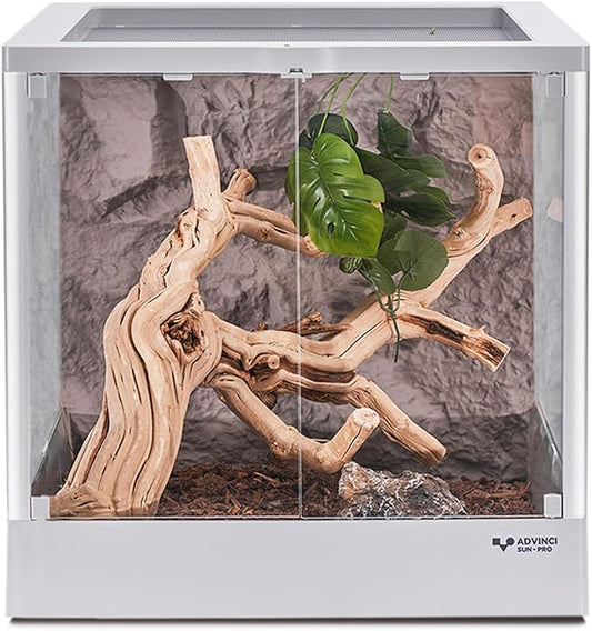 Reptile Terrarium 18"x18"x18" 24 Gallon,Aluminum Frame,Full Glass Tank Enclosure for Small Reptiles, Geckos, Frogs, Lizards, Snakes, Spiders, Turtles, Vertical Rainforest Habitat