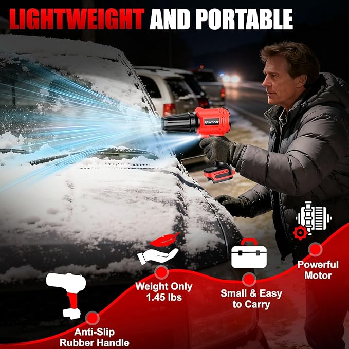 Cordless Leaf Blower for Milwaukee 18V Batteries, 120-MPH Handheld Dust Blowers with LED Light & 2 Nozzles, Battery Powered Variable Speed Turbo Blower for Leaves/Dust/Patio/Lawn/Snow(No Battery)