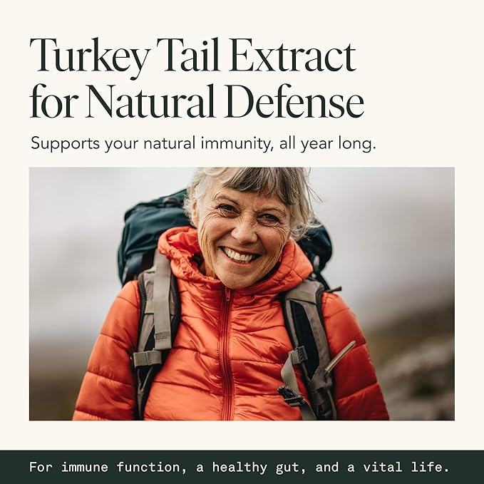 Fantastic Fungi Turkey Tail Mushroom Capsules - Organic Mushroom Extract for Gut Health & Immune Support, Functional Adaptogenic Turkey Tail Extract Supplement, Vegan Pills, 120 Caps (2-Month Supply)