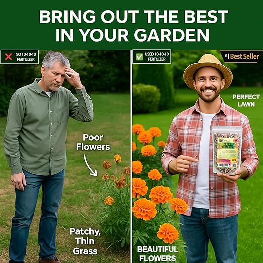𝐁𝐄𝐒𝐓𝐒𝐄𝐋𝐋𝐄𝐑 10-10-10 Plant Fertilizer Slow Release | 10 10 10 All Purpose Fertilizer for Fruit Trees, Evergreens, Vegetables, Arborvitae, Fig Trees, Shrubs, Pines, Oaks, Flowers [20 Quarts]