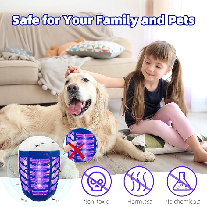 6 PCS Plug in Bug Zapper, Mosquito Zapper Indoor Plug in for Flying Insect Fully Automatic Mosquito Trap with Led Bug Zapper for Patio, Bedroom, Kitchen