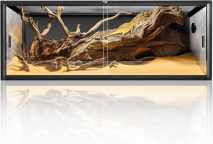 Wacool Terra 68 Gallon Reptile Tank, Large Terrarium for Bearded Dragons, Snakes, Leopard Geckos, Sliding Door & Top Ventilation, 48" x 18" x 18" Easy-to-Maintain Reptile Enclosure