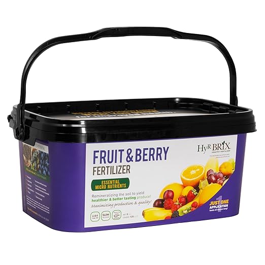 HyR BRIX Slow-Release 6-8-9 Fruit & Berry Fertilizer, 5lb Bucket - Plant Food with Calcium & Sulfur - Essential Micronutrients for Better-Tasting Fruit & Higher Yields