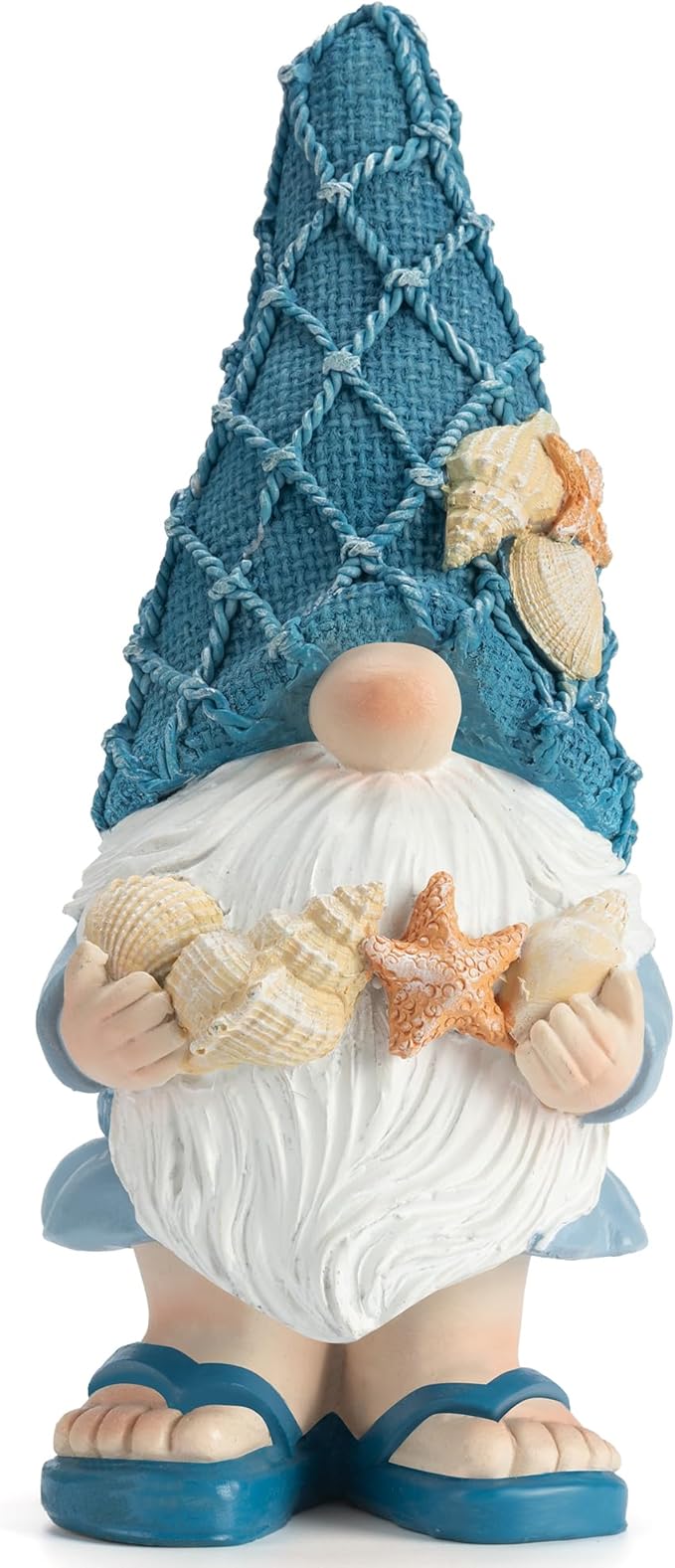 Beach Gnomes Statues,Ocean Gnomes,Nautical Themes Decoration,Beach, Gnome Holding Seashells
