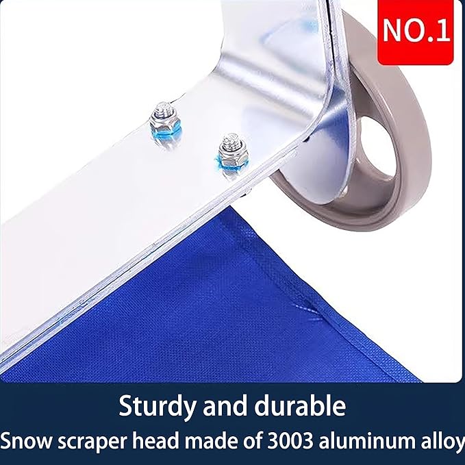 Roof Snow Removal Tool with Wheels, Aluminum Roof Snow Rake with Roller, 21FT Extendable Snow Roof Rake, Oxford Fabric Snow Slide, Lightweight Roof Snow Scraper