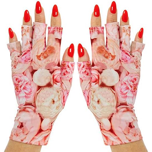 ManiGlovz - The ORIGINAL UPF 50+ UV Light Protective Nail Gloves | Gel Manicure and Anti UV Fingerless Gloves for Women | Can be Used as Sun Protection Gloves for Driving | Jour De Fleur