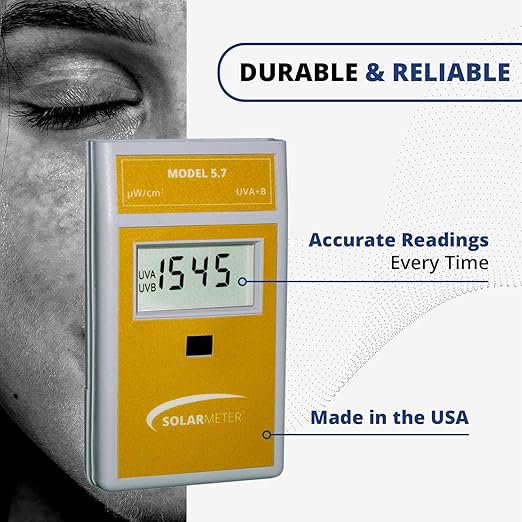 Solarmeter Model 5.7 Sensitive UVA & UVB Total UV Light Meter, Handheld Digital Radiometer and Light Bulb Tester for Measuring Ultraviolet Light, 0-1999 μW/cm², Made in USA