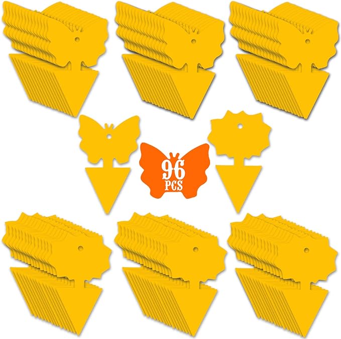 96PCS Fruit Fly Sticky Traps, Gnat Traps Insect Trap for Plants Kitchen Indoor and Outdoor