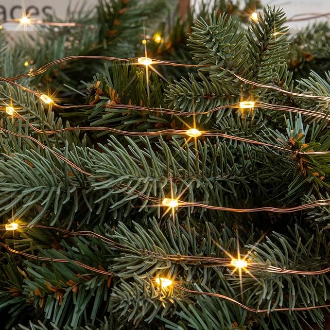 100Ft Warm White Plug in Fairy Lights 300 LED Waterproof Twinkle Copper Wire String Lights with Remote for Christmas Tree Bedroom Porch Patio Garden Wedding Party
