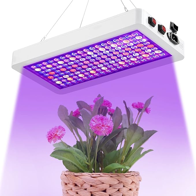 SERWING B1500W LED Plant Grow Light Dimmable,Best Grow Lights for Indoor Plants Full Spectrum, Seed Starting Seedlings Vegetable Hanging Growing Lamps, Double Switch Grow Light for Indoor Plants