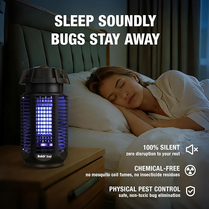 BALDR Bug Zapper Outdoor Indoor, 20W Power & 4200V Instant Grid Mosquito Repellent, Coverage of 1/2 Acre Fly Trap for Patio, Backyard, Home