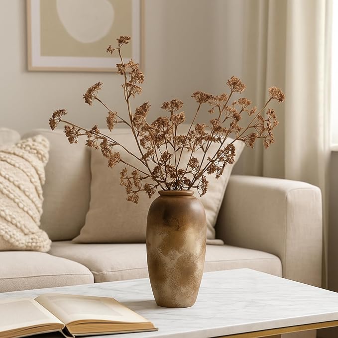6 Pcs Dusty Plum Berry Stems Faux Eucalyptus Seed Artificial Branches Faux Berry Spray Picks for Valentine's Day Home Vase Farmhouse Garden Wedding DIY Decorations(Orange)