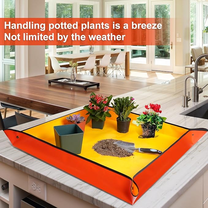 HNXTYAOB 3 PCS 39.5"X39.5" Extra Large Repotting Mat for Indoor Plants Transplanting and Mess Control, Gardening Gifts for Women Men