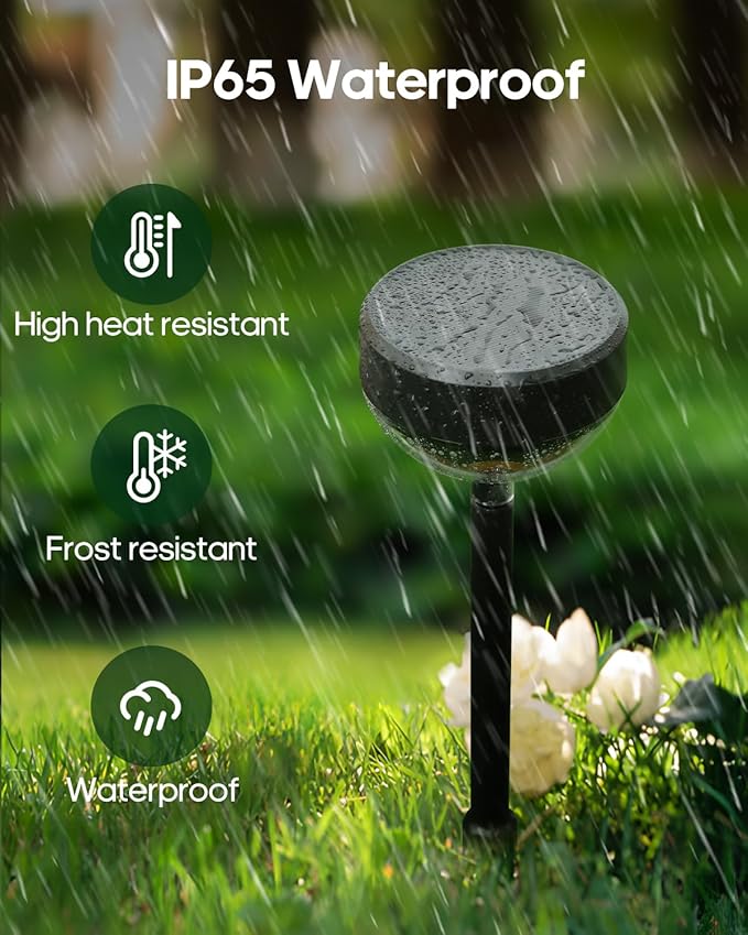 Solar Pathway Lights 8Pack, 1200mAh Solar Garden Lights 2 Themes (Flower & Christmas), Height-Adjustable, Waterproof LED Outdoor Projection Lights for Yard Lawn Backyard Walkway Landscape Decorative