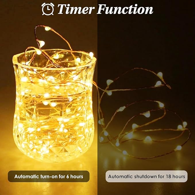 8 Pack Total 160FT 480LED Fairy Lights Battery Operated with Rmote, Waterproof Twinkle Lights with Timer Indoor Outdoor, Cuttable String Light for Bedroom, Classroom, Wedding, DIY, Christmas Decor