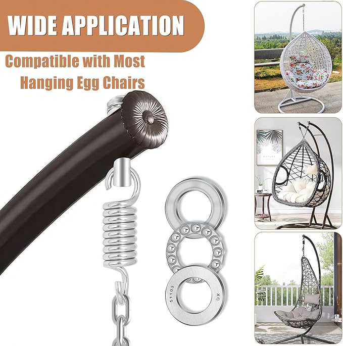 Porch Swing Hammock Chair Springs,Heavy Duty Porch Hanging Hammock Chair Egg Chair Swing Hanging Hardware Kit Spring Pin Plug Replacement