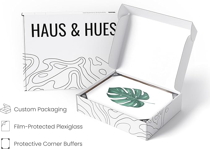 HAUS AND HUES Plant Wall Art - Botanical Prints Wall Art, Green Wall Art Collection Set Plant Pictures Wall Art, Leaves Paintings Minimalist Sage Green Wall Decor (11x14, Framed Walnut)