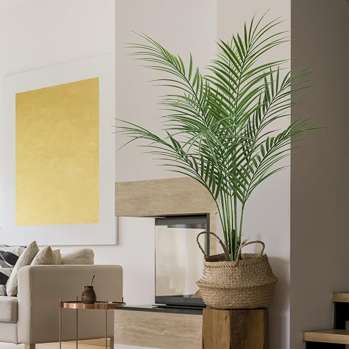 Artificial Palm Plant 3FT Fake Palm Tree with 9 Trunks Perfect 36inch Faux Tropical Palm Plants in Pot for Indoor Outdoor House Home Office Garden Modern Decor Housewarming Gift (1Pack)
