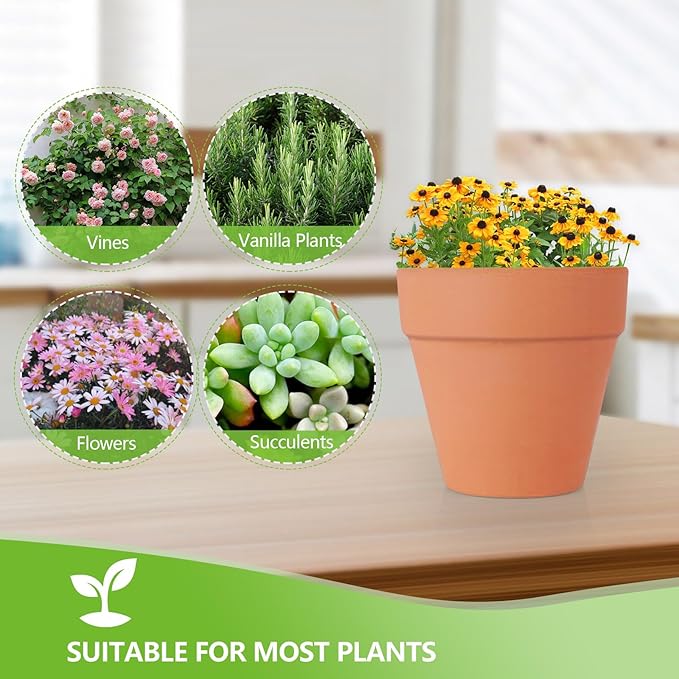YESIACE 24 Pack 4 Inches Terracotta Plant Pots, Terra Cotta Planter with Drainage Holes, Perfect for Planting, Painting, Weddings and Parties