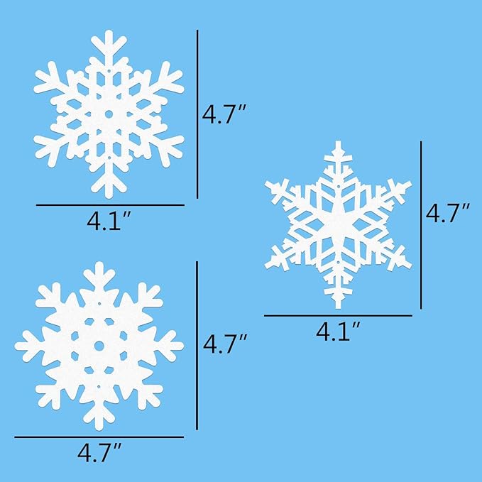 jollylife 12PCS Snowflake Garland Winter Party Wonderland Birthday Decorations - Christmas Snow Flake Streamers Strings Hanging Decor
