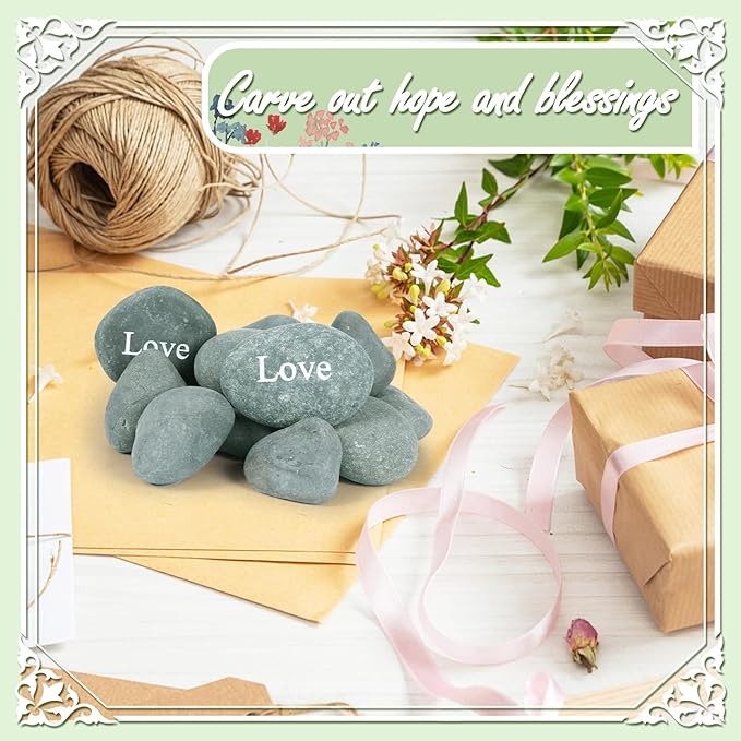 Ausluru 11LB Stones Pebbles River Rocks, 100% Natural Hand-Picked Premium Decorative Pebbles, Ideal for Garden Landscaping, Home Decor, Aquariums, Painting, Crafting and Gifts, Green