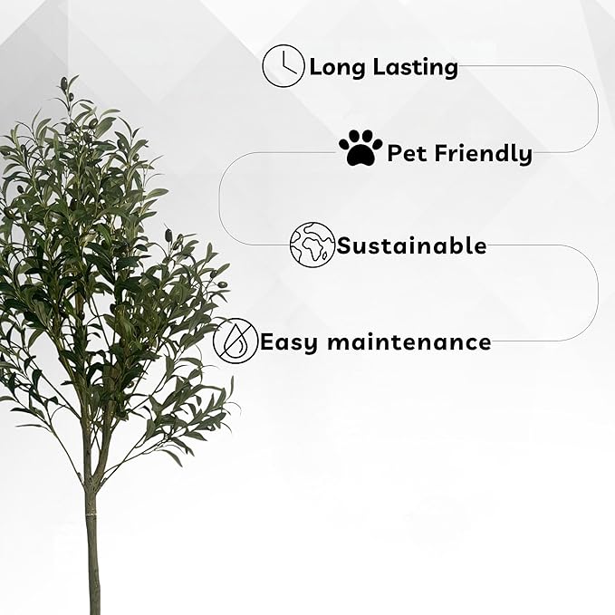XBrand 59.1-Inches Artificial Olive Tree in Pot for Indoor Outdoor Home Office Store, Great Housewarming Gift