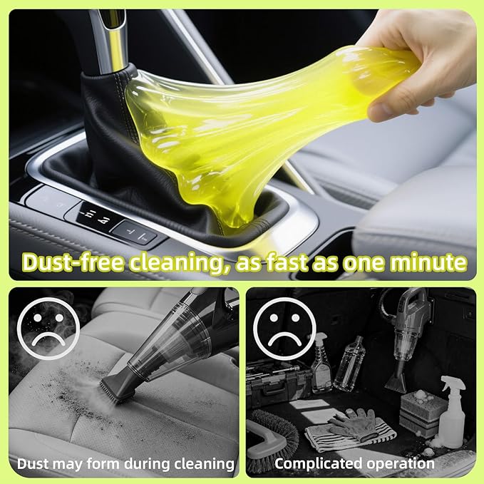ColorCoral Car Cleaning Gel (Lemon Scent,Yellow),Reusable Dust Cleaning Gel for Car Interior Cleaning Kit, Auto Vent Cleaner，Keyboard Cleaner Gel for Cleaning Dust and Debris from Corners, Crevices