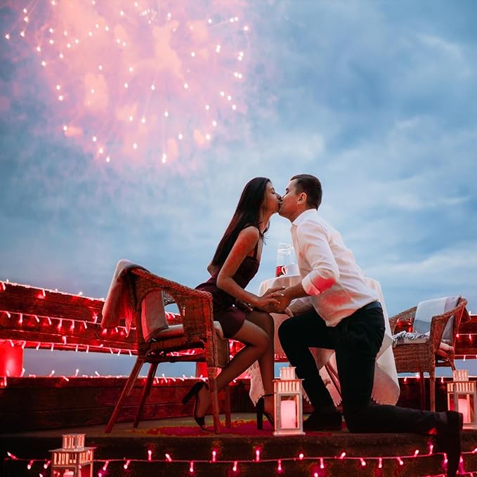 800 LED Red String Lights Outdoor, 262ft Red Christmas Lights 8 Modes Clear Wire, Plug in Waterproof Fairy String Lights for Bedroom Christmas Decorations