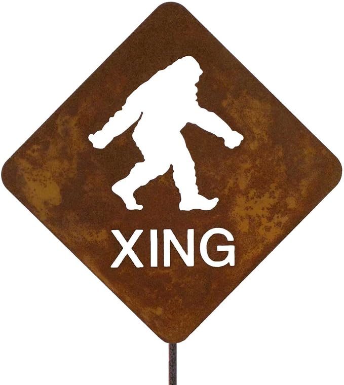 Bigfoot Crossing Steel Yard and Garden Sign