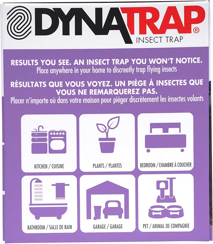 DynaTrap DT152 Indoor Insect Trap and Killer – Catches and Kills Fruit Flies, Gnats, Moths, Mosquitoes & Other Flying Insects (Pack of 6)