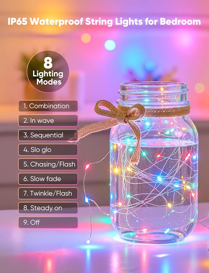 Minetom 12 Pack Pastel Christmas Lights, Easter Decor 7ft 20 LED Fairy Lights Battery Operated String Lights, Easter Decorations for Home, 8 Modes Timer Waterproof Silver Wire Twinkle Lights