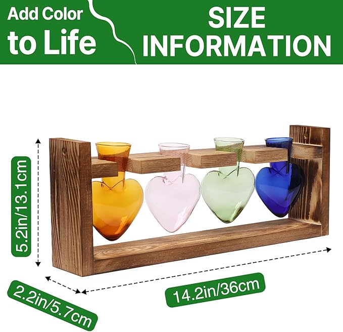 CYZglass Plant Propagation Stations Heart Plant Terrarium Kit Gift for Women Plant Lover Glass Vases