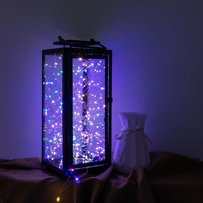 Fairy Lights Plug in,200FT 600LEDs Waterproof Led String Lights,8 Modes Remote Twinkle Light for Outdoor Indoor Christmas Wedding Birthday Garden Party Decorations,Silver Wire,Multicolor
