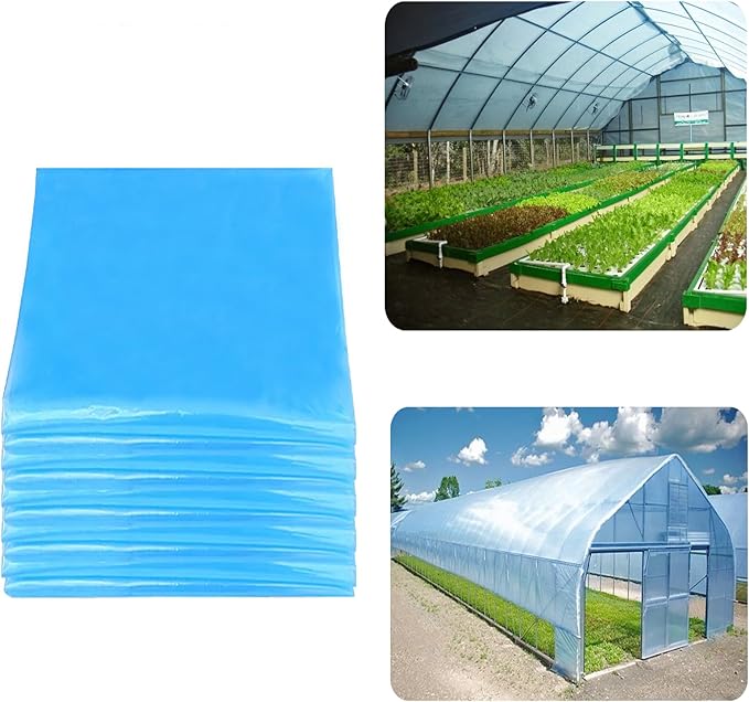 17x53 FT Greenhouse Plastic Film, 6 Mil Clear Film, Superior Toughness, Transparent Hoop House Covering for Gardening, Farming