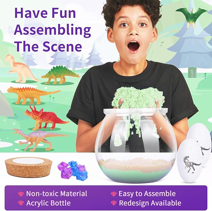 Envyvip Dinosaur Gifts for Boys 4-12 Years Old, Dinosaur Crafts Kit for Kids, Light Up Decoration with Remote - Arts and Crafts for Kids, Birthday Gifts Toys for Boys Age 4 5 6 7 8 9 10 11 12