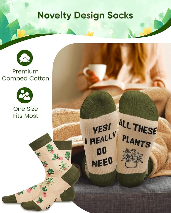 TAOVEEK 4 PCS Plants Lovers Gifts for Women, Plant Lady Mom Gardening Gifts for Birthday Christmas, 16oz Glass Cup Canva Tota Bag Plant Keychain Socks Gift Box