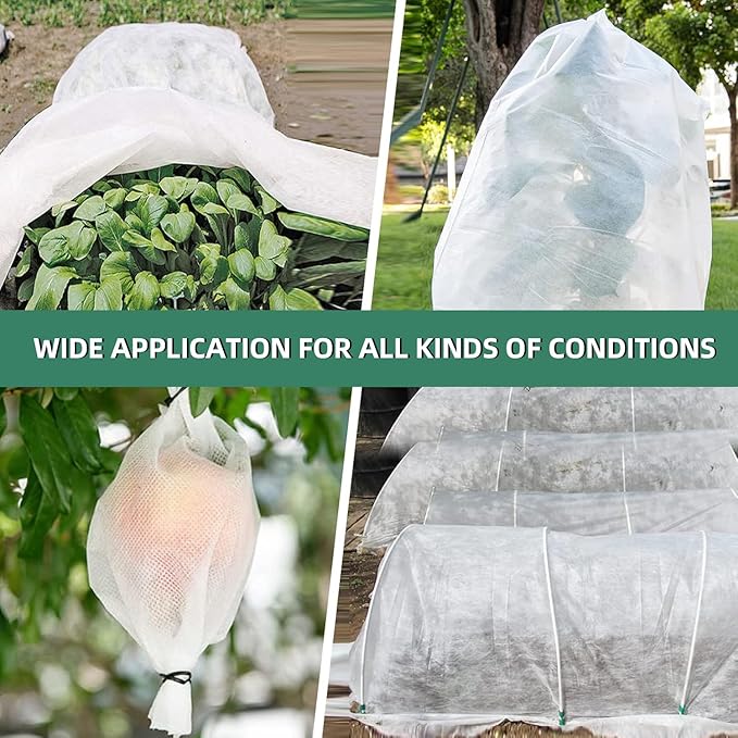 Dyemair Plant Covers Freeze Protection, 10Ft x 50Ft Frost Cloth Floating Row Covers, 1.1oz/yd² Frost Cover Plants Blanket for Winter, Garden Fabric Plant Cover for Vegetables, Pest, Sun Protection