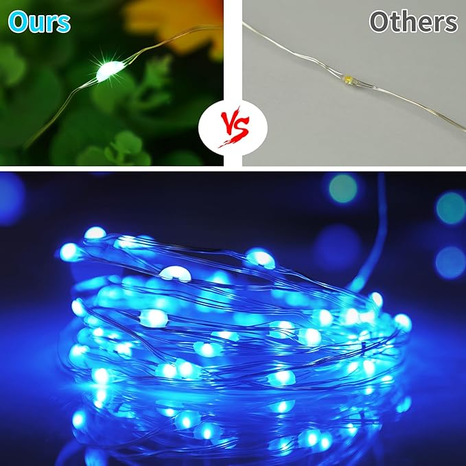 33ft 100LED Fairy Lights Battery Operated, 2 Pack 16.5ft 16 Color Changing String Lights with Remote Timer, RGB Waterproof Twinkle Lights for Indoor Outdoor Room Garden Yard Decor